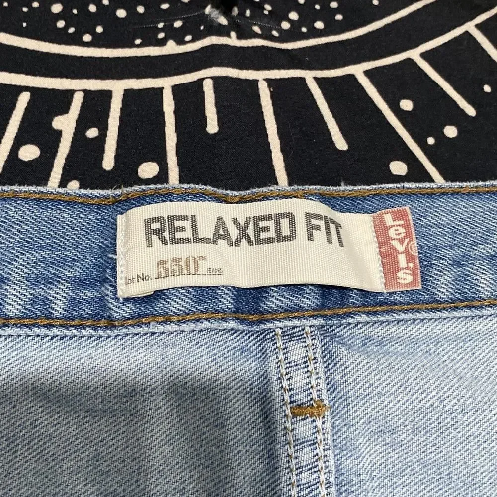 Levi's 550 Jeans Men's 44x30 Blue Cotton Denim Straight Relaxed Fit Baggy Travel